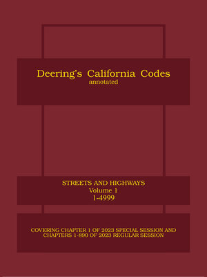 cover image of Deering's California Streets and Highways Code, Annotated